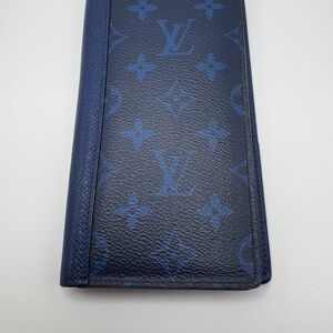 LV NAVY BLUE BRAZZA LONG WALLET